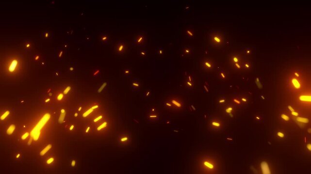 hot flying fire embers particles background overlay