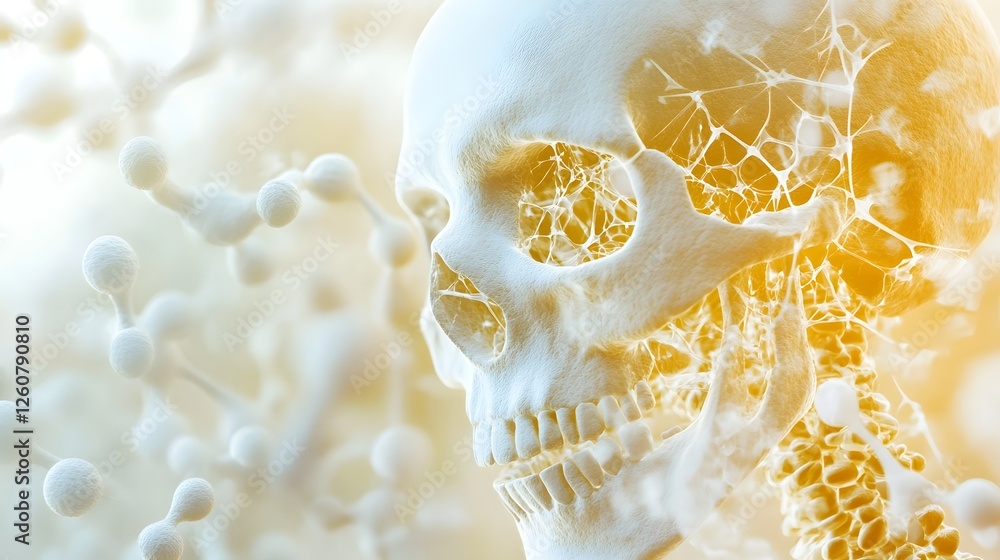 Fototapete captivating fractal skull a surreal haunting digital art masterpiece exploring the intersection of t