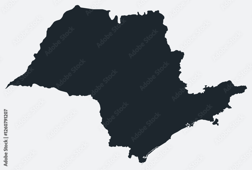 Poster sao paulo map. just a simple border map. shape of the state. flat blank sao paulo outline. vector bo