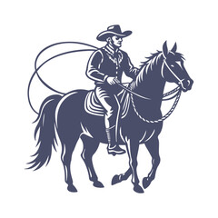 Fototapeta premium Cowboy Silhouettes Clip art Vector Illustration