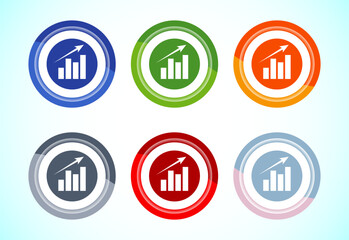 Bar chart icon design illustration, Graph logo, Growth sign, Growth chart
