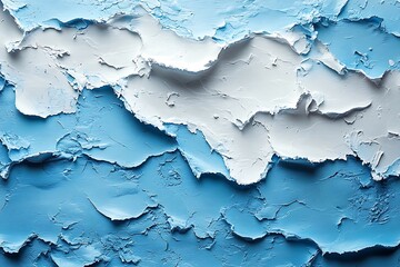 Fototapeta premium Abstract Textured Background of Layered Blue and White Paint