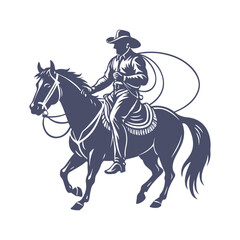 Cowboy Silhouettes Clip art Vector Illustration