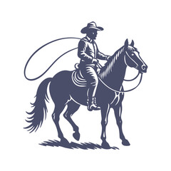 Cowboy Silhouettes Clip art Vector Illustration