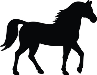 Obraz premium Horse silhouette vector style with white background