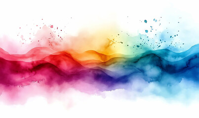 Obraz premium Abstract Watercolor Mountain Range with Rainbow Hues