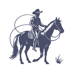 Cowboy Silhouettes Clip art Vector Illustration