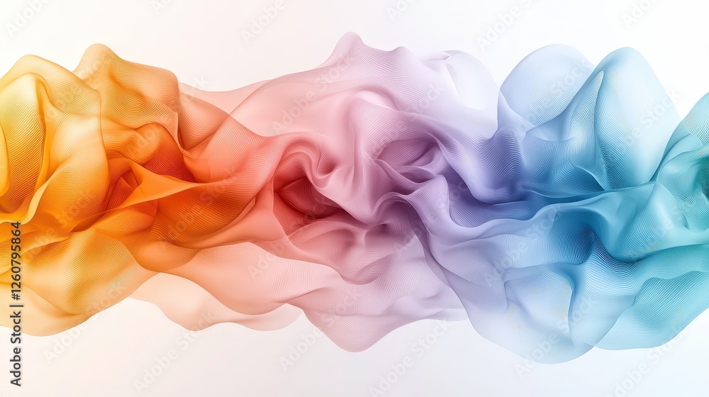 Aufkleber fluid abstract colorful swirls gradient texture dreamy ethereal flowing dynamic vibrant smooth silky