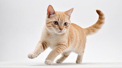 Obraz premium Cream british shorthair cat on grey background