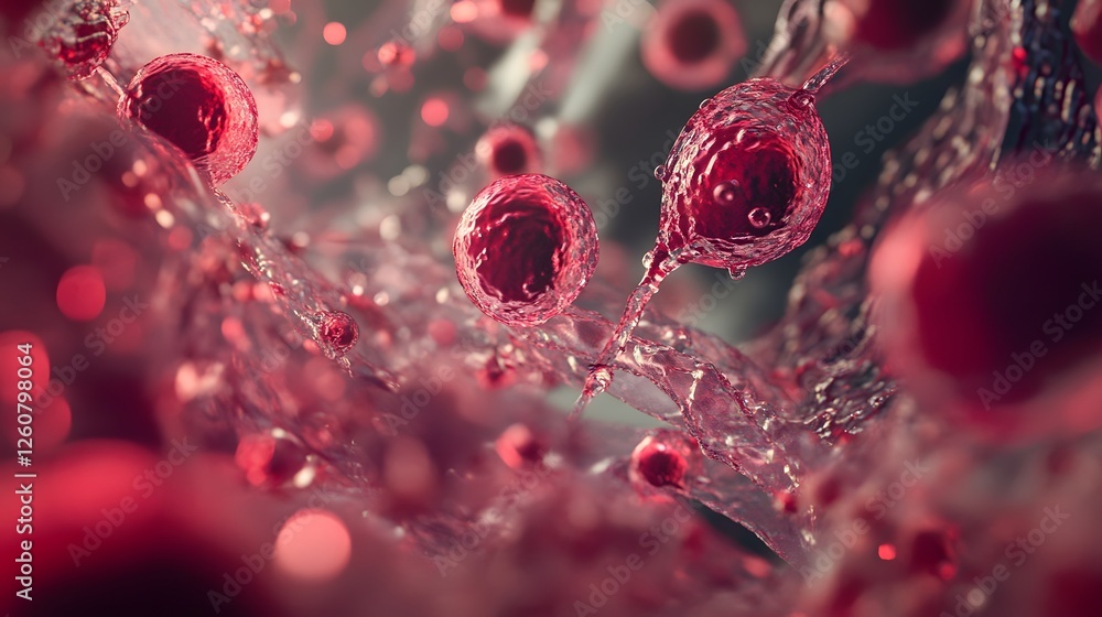 Leinwandbilder captivating microscopic view showcasing the intricate and vibrant structures of scientific cells vir
