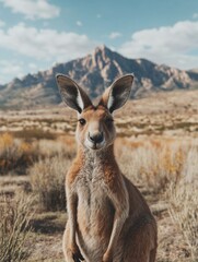 Fototapeta premium Kangaroo Standing Desert