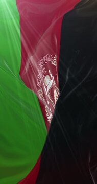 Afghanistan flag waving at wind. 4K Vertical