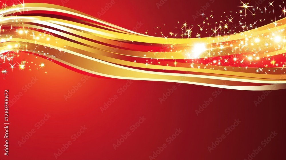 Poster a warm and ambient backdrop with golden sparkling effects, offering ample space for promotional text