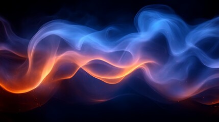 Obraz premium Abstract Blue And Orange Wave Energy Flow