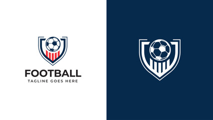 Soccer Football Badge Logo Design Templates. Sport Team Identity Vector Illustration