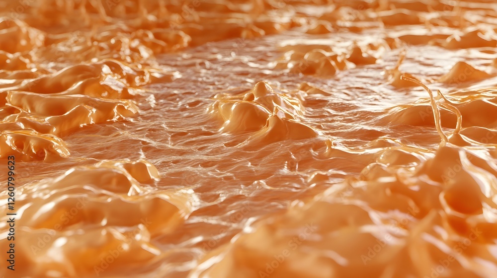 Poster Captivating Ripples of Vibrant Orange Hues Across a Fluid Surface   Abstract and Representation of the Beauty Found in Nature s Flowing Water Patterns