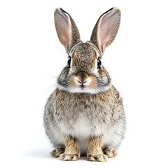 Fototapeta premium Cute bunny rabbit, white background, studio shot, pet