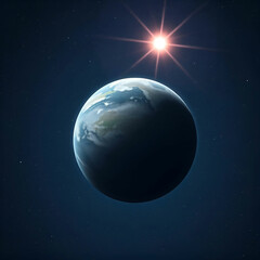 Obraz premium A planet with stars and a star in the sky