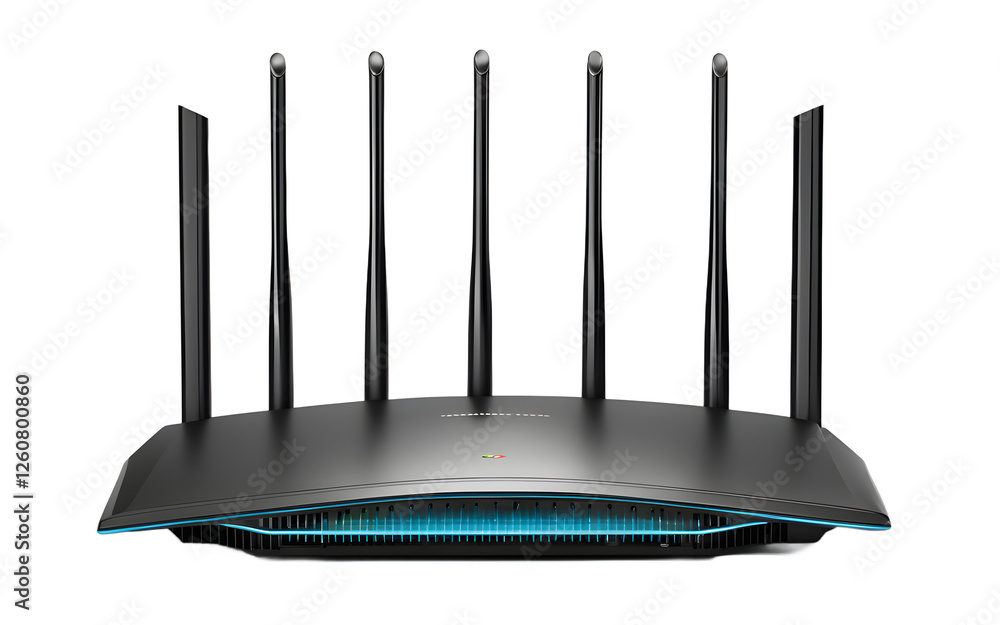 Poster A WiFi range extender with external antennas, isolated on a empty plain background