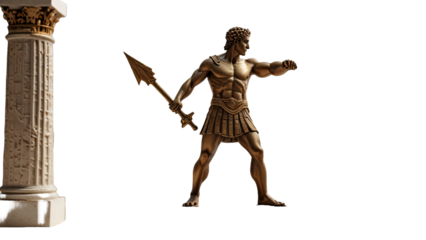 statue of jesus. greek god on transparent background. statue of a man