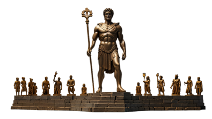 greek god on transparent background. statue of a man