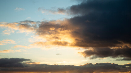 Colored Clouds at Sunset near the Sea