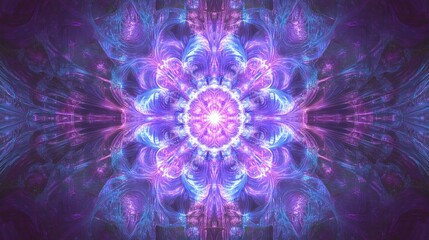 Fototapeta premium Abstract electric blue and violet light streaks radiating from a central point, creating a sci-fi aesthetic.