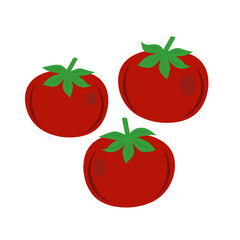 Red tomatoes isolated on white. Solanum lycopersicum. 