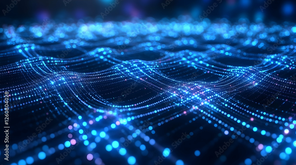 Poster abstract glowing digital wave pattern design