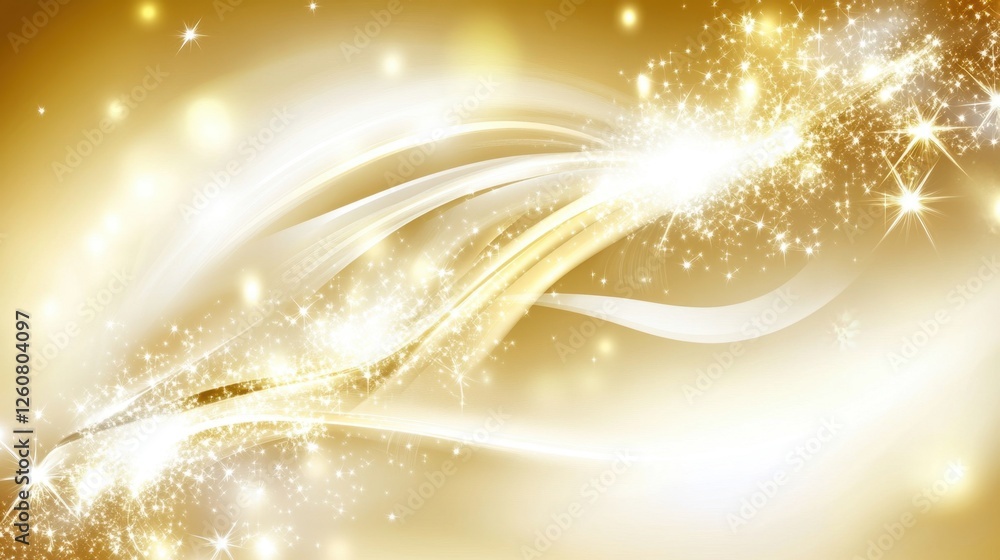 Aufkleber abstract golden sparkles radiating soft light, creating a luxurious and inviting atmosphere for inte