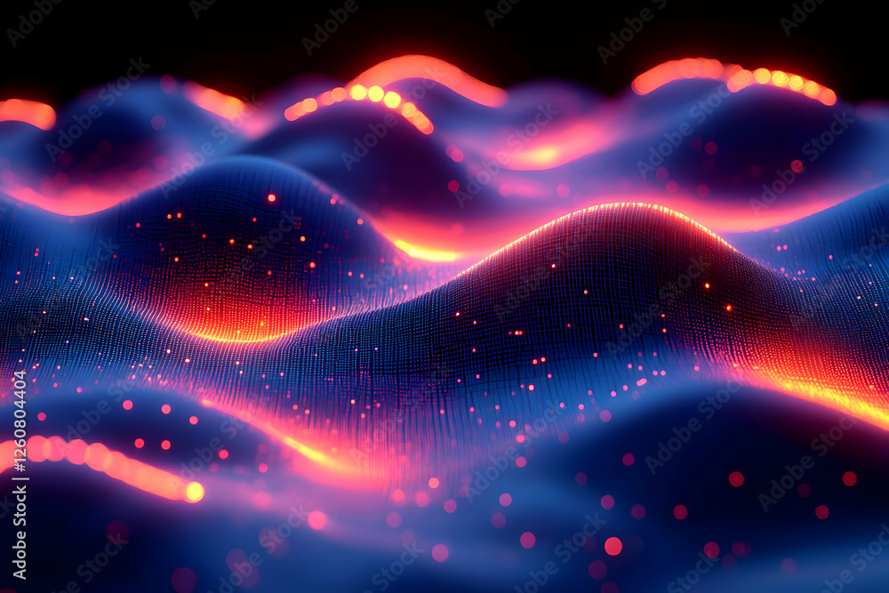 Poster abstract glowing wave pattern design