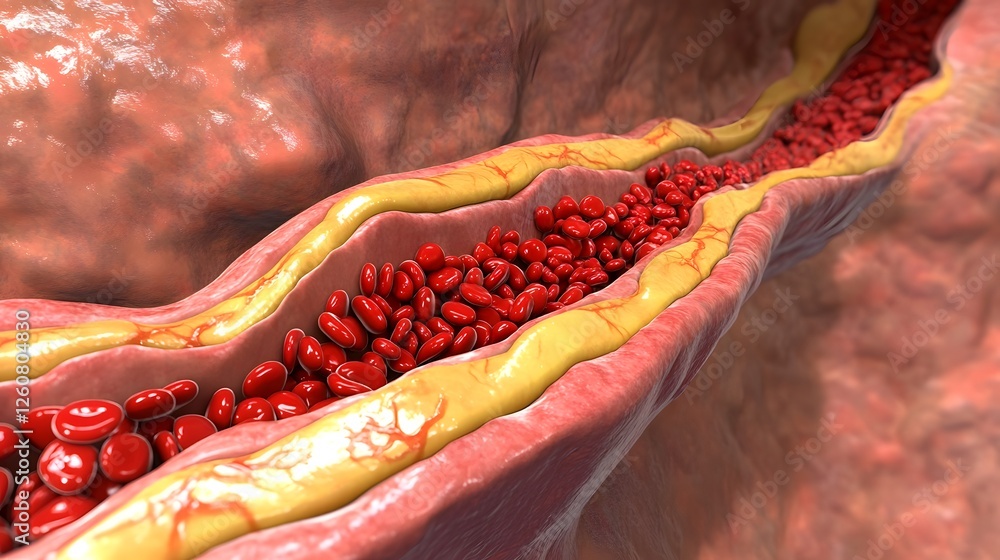 Aufkleber close up view of the internal structure of the human heart showing detailed cardiovascular system wi