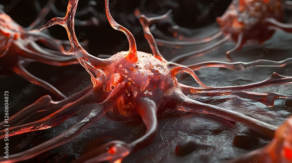 Poster close up view of the intricate and interconnected network of neurons within the brain showcasing the