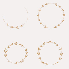 Gold laurel wreaths, Laurel wreath set, laurel wreath collection	