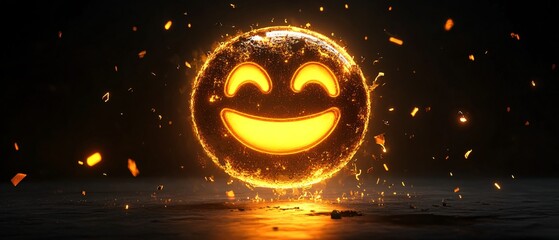 Hyper-Realistic Happy Face Icon: Express Joy and Optimism