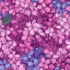 Obraz premium Vibrant Lilac Floral Pattern Background