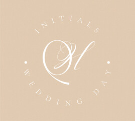 QH Typography Initial Letter Brand Logo, QH brand logo, QH monogram Wedding logo, abstract logo design