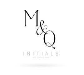 MQ Typography Initial Letter Brand Logo, MQ brand logo, MQ monogram Wedding logo, abstract logo design