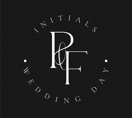 PF Typography Initial Letter Brand Logo, PF brand logo, PF monogram Wedding logo, abstract logo design