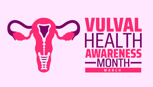 Vulval Health Awareness Month background banner or poster design template. observed every year in March. Holiday concept. Use to any Template, card, poster, placard, template.