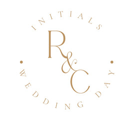 RC Typography Initial Letter Brand Logo, RC brand logo, RC monogram Wedding logo, abstract logo design
