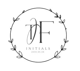 TF Typography Initial Letter Brand Logo, TF brand logo, TF monogram Wedding logo, abstract logo design