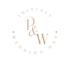 PW Typography Initial Letter Brand Logo, PW brand logo, PW monogram Wedding logo, abstract logo design
