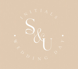 SU Typography Initial Letter Brand Logo, SU brand logo, SU monogram Wedding logo, abstract logo design