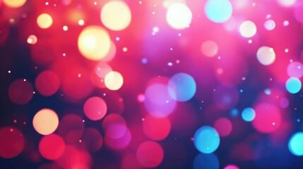 Colorful bokeh lights background. Blurred circle shapes. Multicolored blurry lights bokeh defocused abstract background for events.