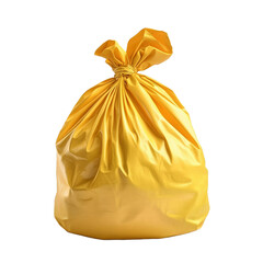 Gelber M&uuml;llbeutel, freigestellter Hintergrund 