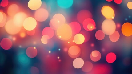 Colorful bokeh lights background. Blurred circle shapes. Multicolored blurry lights bokeh defocused abstract background for events.