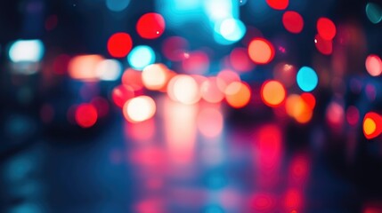 Colorful bokeh lights background. Blurred circle shapes. Multicolored blurry lights bokeh defocused abstract background for events.