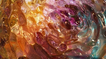 Iridescent Fluidity, A Symphony of Color and Liquid Light Textures