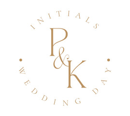 PK Typography Initial Letter Brand Logo, PK brand logo, PK monogram Wedding logo, abstract logo design